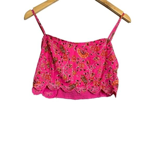 NWT Caroline Constas Floral Tiered Skirt & Crop Top Set in Pink Women Size M - Picture 9 of 15